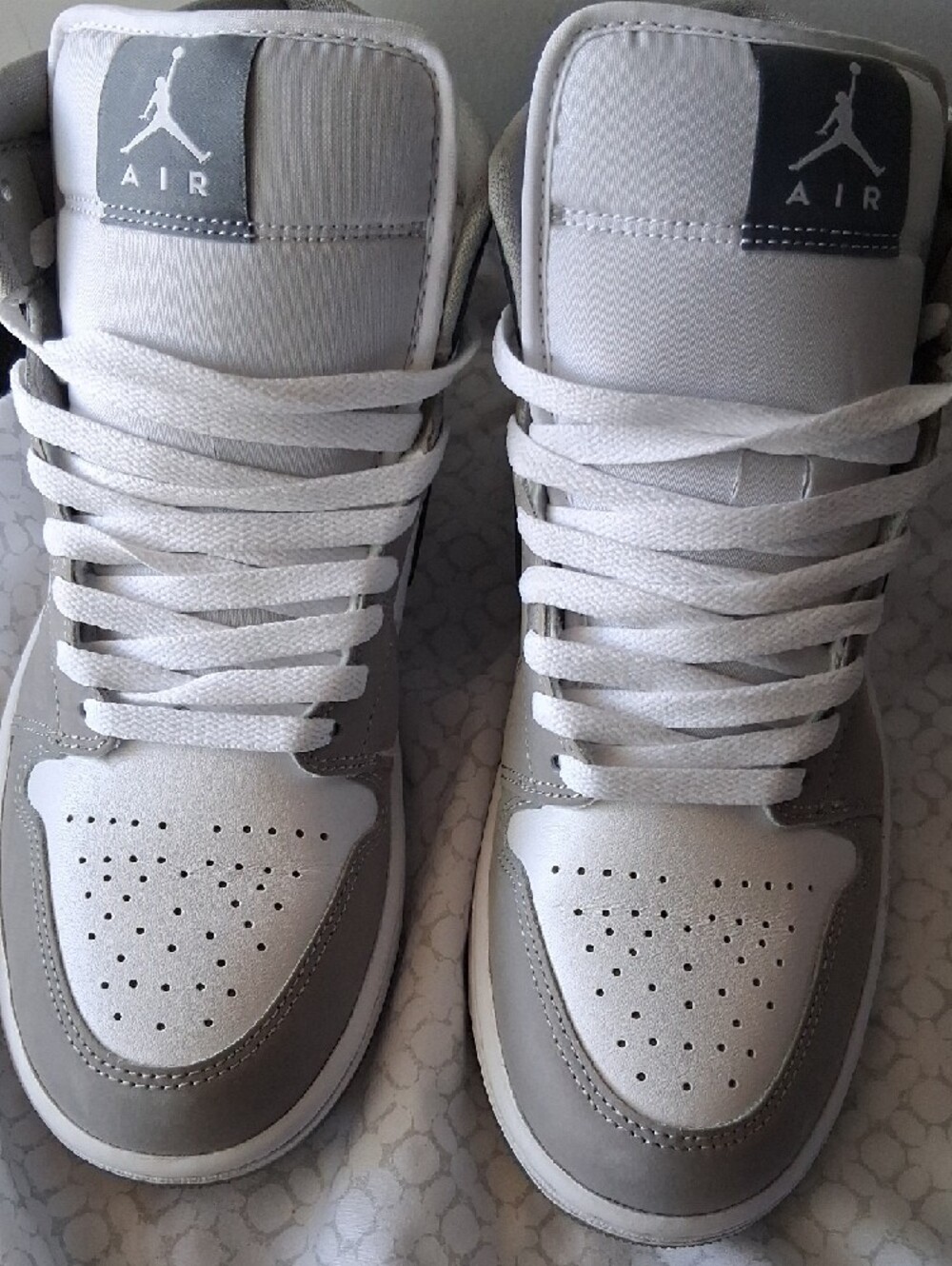 Jordan High Top Sneakers - White & Gray - Picture 2 of 9